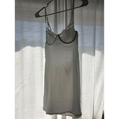 Kat The Label Sienna Slip Dress Ivory Underwire Lace Trim Mini KTS-63-W-M Medium