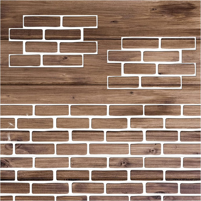4Pcs Brick Stencils for Painting Walls 17 X10 Inch, Reusable Brick Stencil for C