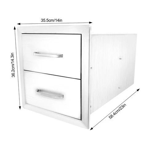 Cajón de cocina de acero inoxidable con cajón extraíble para isla de barbacoa montado al ras Foto 4 de 4