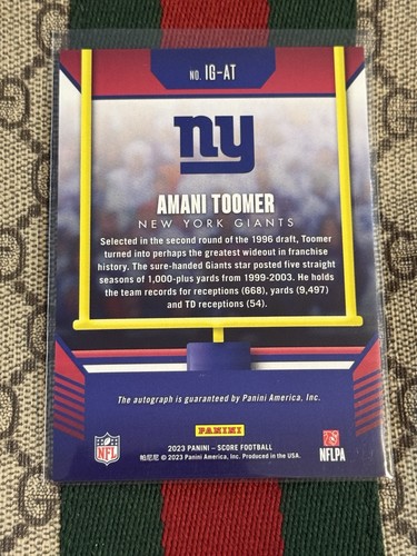 Amani Toomer 2023 Score #IG-AT It's Good! Autographed Card - Picture 2 of 2