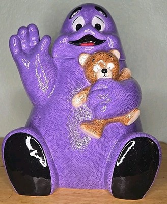 VTG 1997 McDonald's Grimace Ceramic Cookie Jar Treasure Craft With Original Box