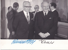 Gustav Heinemann + Walter Scheel - 2 présidents fédéraux - 2 x originaux...