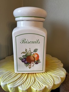 Johnson Bros Fresh Fruit by Regal Biscuits Canister With Lid Vintage Retro VGC