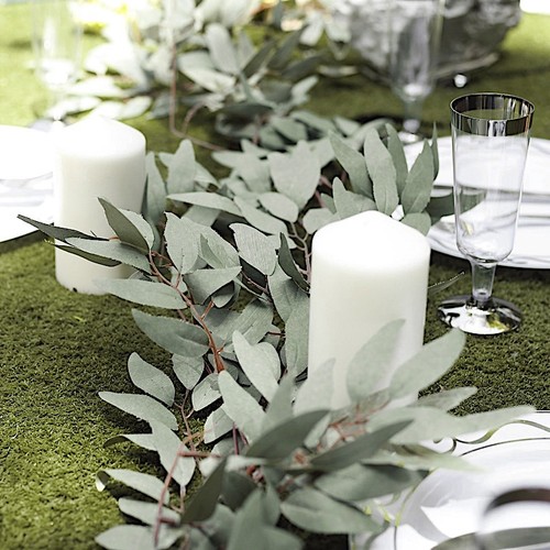 5 ft long Frosted Green Artificial Willow Foliage Garlands Wedding Decorations - Picture 7 of 9