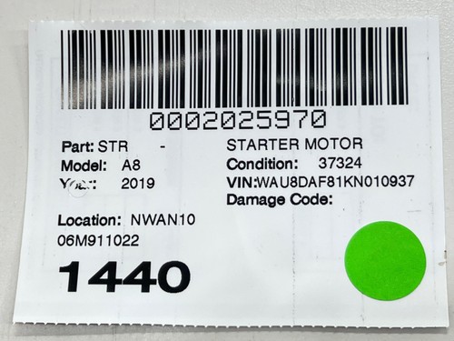 2019 - 2025 AUDI A8 ENGINE STARTER MOTOR VALEO 12V OEM 06M911022D - Picture 11 of 11