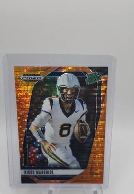 2025 Panini Prizm Draft Picks - Nicco Marchiol #170 Orange Pulsar Prizm /75 (RC)
