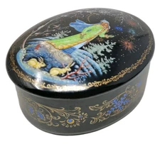 Snow Princess Russia Porcelain Trinket Music Box Laras Theme Ardleigh Elliot COA