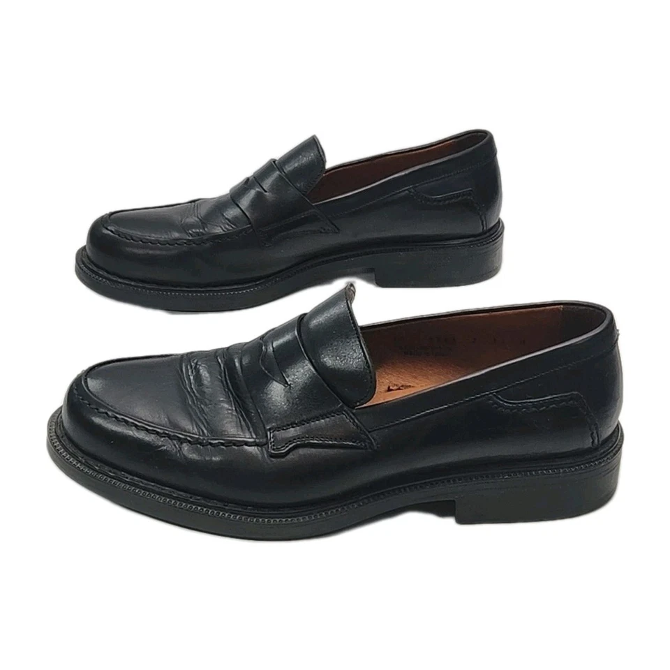 Johnston & Murphy Passport Penny Loafer Shoe Size 10 Men Black Slip-On Italy - Image 2 of 4