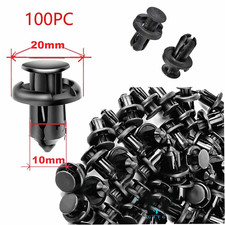 100 Pcs Bumper Clips 10mm Hood Fender Push Ri...