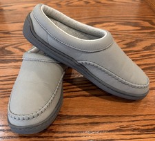 Women's Gray Leather My Slippers Mules Size 8