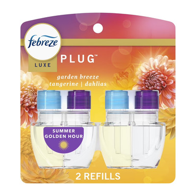 Febreze Plug In Air Freshener, Fighting Oil Refill, Summer Golden Hour, 2 Refill