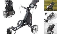 CaddyLite ONE-Swivel V8 Golf Push Cart - Lightweight 3 Wheel Dark Grey