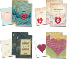 Forever Friends Pet Sympathy Card Assortment, 5 X 7 Inches, 8 Cards and Envelope