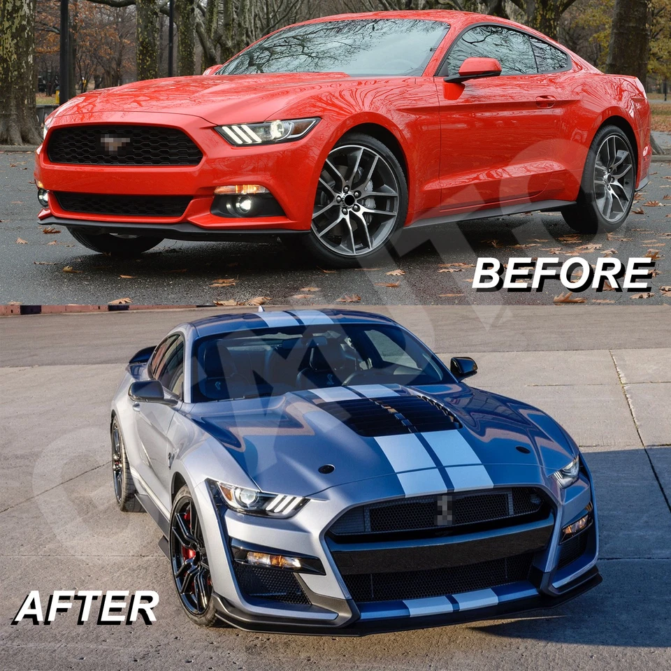 For Ford Mustang 2015-2017 GT500 Style Shebly Facelift Front Bumper Grille Kit - Изображение 3 из 4