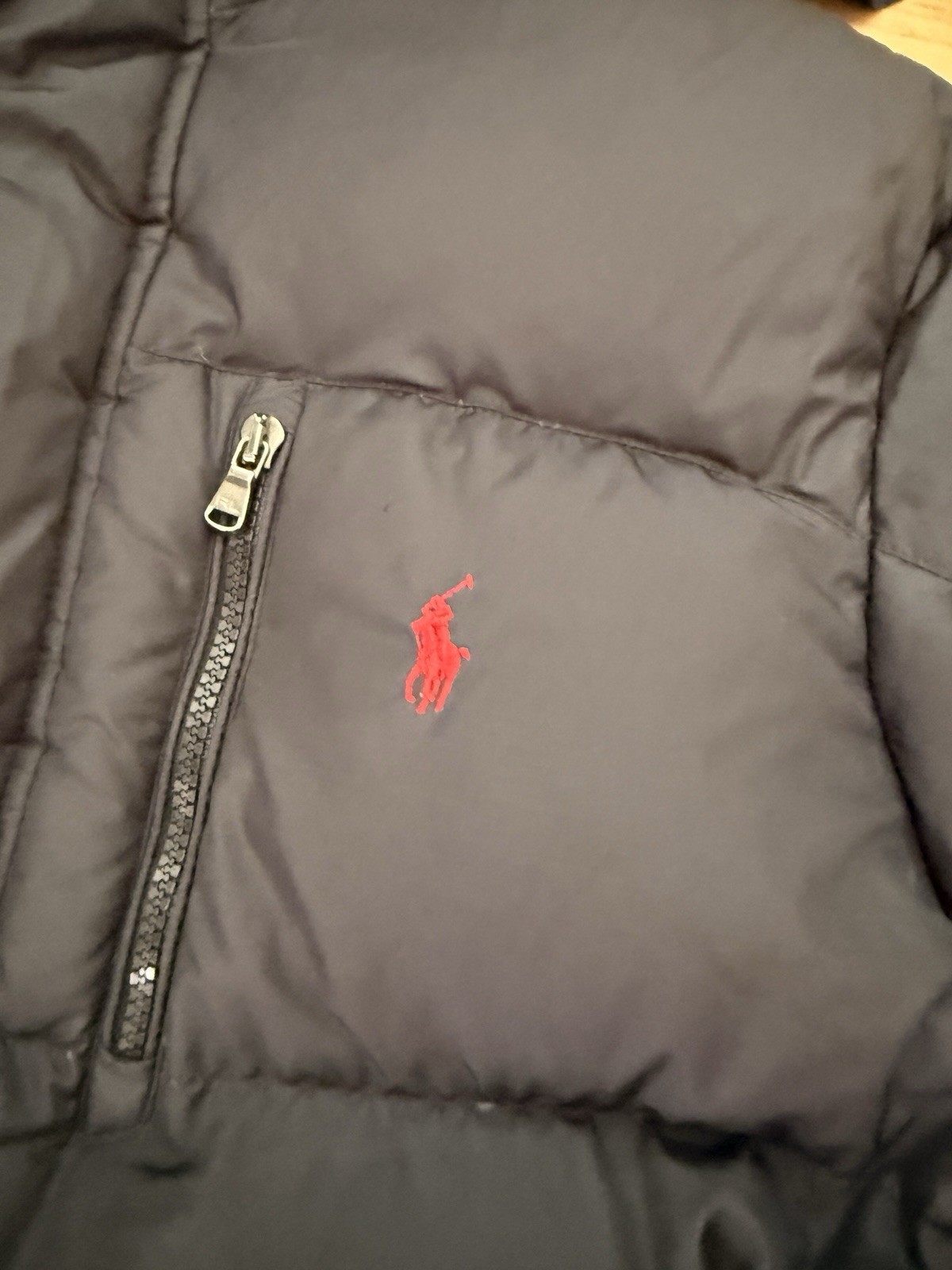 Men’s Ralph Lauren Gorham Long Puffer Jacket Large Navy RRP £700 + navy beanie image 3