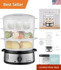 Maxi-Matic 9.5 Quart BPA-Free 3-Tier Electric Food Steamer with Auto Shut-Off