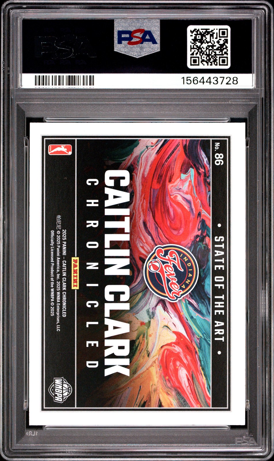 2025 PANINI CAITLIN CLARK CHRONICLED YELLOW CUBIC #86 CAITLIN CLARK PSA 9 view 2