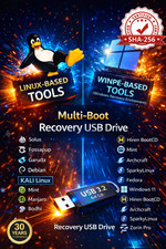 64GB Bootable USB 3.2 PC Repair  Recovery Tool   Windows  Linux Diagnostics