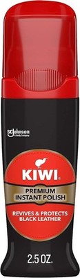 Kiwi Black Premium Instant Shoe Polish 2.5oz Revives & Protects Leather