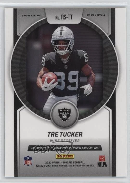 2023 Panini Mosaic Rookie Scripts Tre Tucker #RS-TT Auto RC - Image 2 of 2