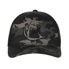 Black Camo Deer Antler Hunting Hat Structured Trucker Mesh Adjustable Snapback