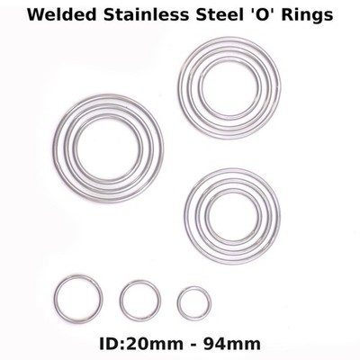 Geschweißte O-Ringe aus Metall 316 (A4 Marine) Edelstahlringe, 20 mm-94 mm