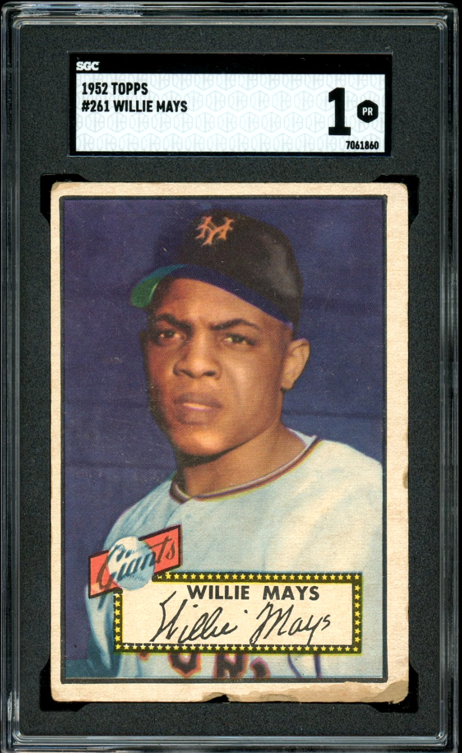 SGC 1 1952 Topps Willie Mays #261 New York Giants Graded Vintage Baseball Card