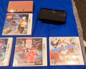NINTENDO 3DS PINK TESTED  WORKING With 5  3ds Games, 18 Ds Games 
