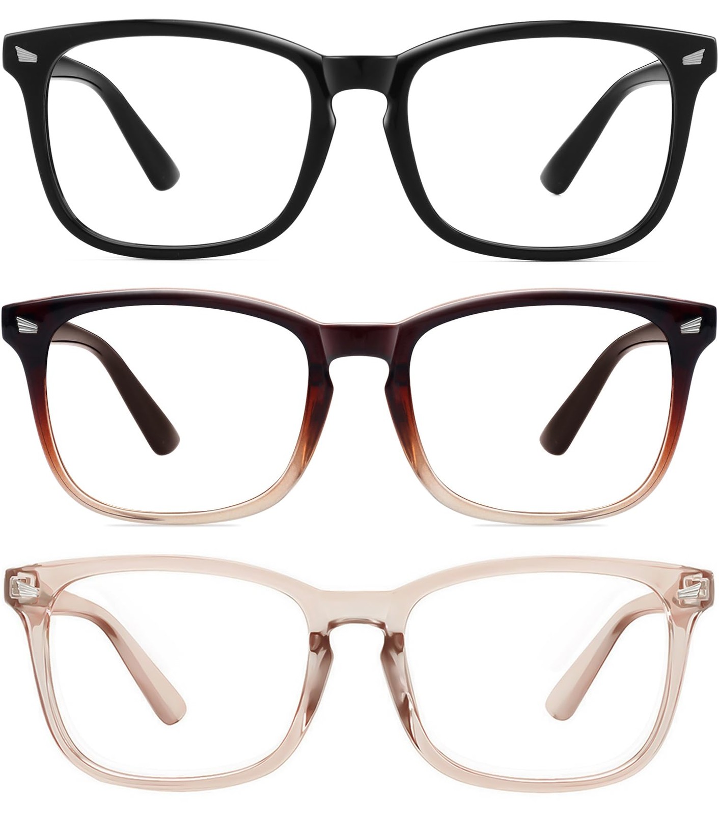 3-Pack Blue Light Blocking Glasses for Eye Strain Relief & Better Sleep