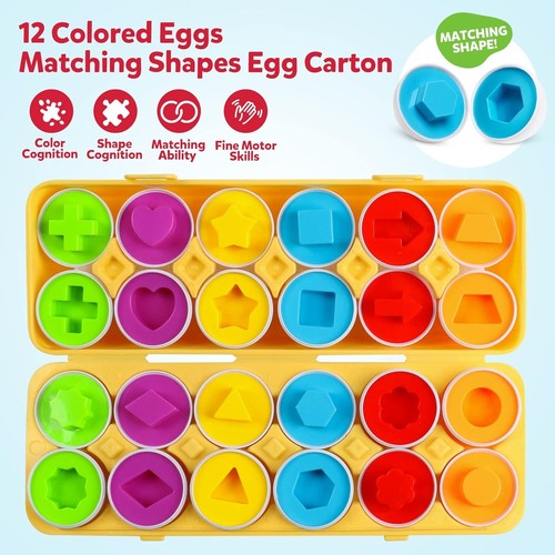Matching Eggs Color and Shape Recoginition Sorter Puzzle Easter Sensory... - Picture 2 of 7
