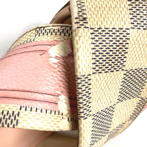 Louis Vuitton Damier Zur Lv Logo Shoes Wedge Sole Sandals Canvas Women'S White U - Picture 12 of 14