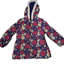London Fog Floral Girls' Puffer Jacket with Hood Size 6X L 