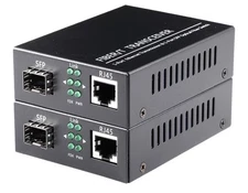 2 SFP 10/100/1000M Fast Ethernet Media Converter Dual Fiber Single Mode 20Km