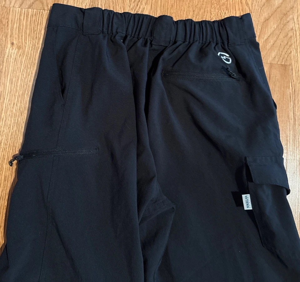 Calças/shorts conversíveis Magellan preto tamanho G juvenil com zíper caminhada pesca golfe - Imagem 4 de 4