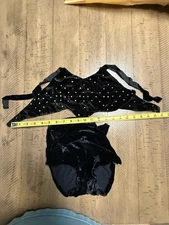 Vintage 1930s ? Small Childs Hand Made Black Sequined Halloween Dance Costume