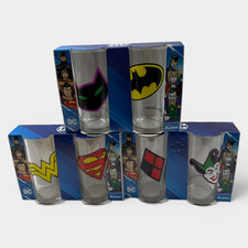 DC Comics Set of 6 Collectible Glasses Batman Superman Wonder Woman Joker