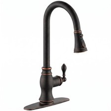 Oil Rubber Bronze Kitchen Sink Faucet,Single Handle Pull-Down Kitchen Faucet,wit
