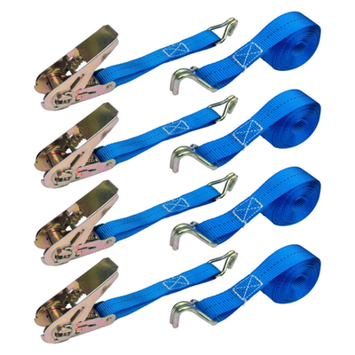 #ad Ratchet Straps Tie Down Straps 4 x 25mm 4m Blue 1600kg Lashing Straps Hamp;J Brand GBP 14.95