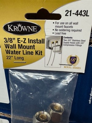 Krowne 21-443L E-Z Install Water Line Kit Wall Mount 22'' Series