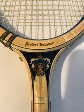 Vintage Hedleys Pty Ltd Perfect Balance Royal Blue Wooden Tennis