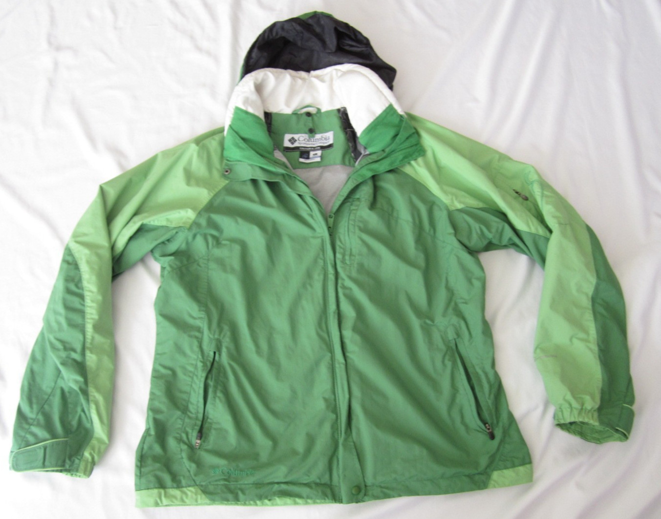 Women Columbia Omni Tech Bugaboo Waterproof Full Zip Hood Jacket Sz L (WS71)