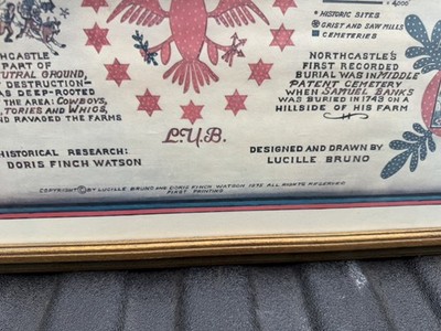 VINTAGE North Castle New York In Revolutionary Times Map Poster 1975
