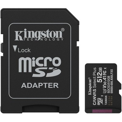 Kingston Canvas Select Plus 512 GB MicroSDXC, Speicherkarte, schwarz