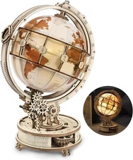 ROKR Solid Puzzle Wooden 3d Earth Lamp Bedside Lamp Atmosphere Lamp Educational