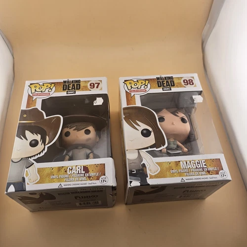 Funko Pop Television Carl #97 Maggie #98 Walking Dead
