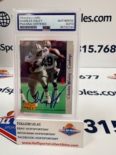 CHARLE HALEY 1993 PROLINE SIGNED COWBOYS CARD PSA SLABBED
