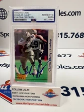 CHARLE HALEY 1993 PROLINE SIGNED COWBOYS CARD PSA SLABBED