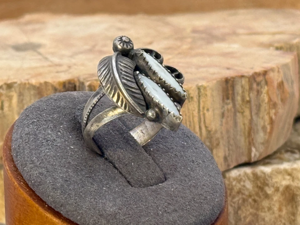 Vintage Navajo Sterling Silver Dome Beaded Ring sz 8.75--LBB25.31 - Image 3 of 4