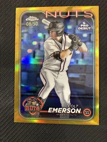 #PDC-168 Colt Emerson 2024 Topps Pro Debut SN #/50 Modesto Nuts Gold Refractor