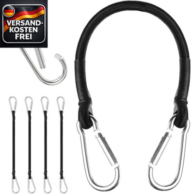 Gummibänder mit Haken 30cm für Gepäck Zeltfracht und Camping, 4 Stück